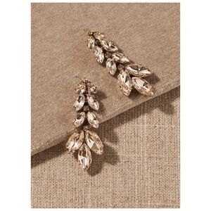 NWOT Anthropologie BHLDN Austrian Crystal Chandelier Earrings in Blush